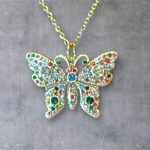 Gucci Colorful Butterfly Pendant Necklace